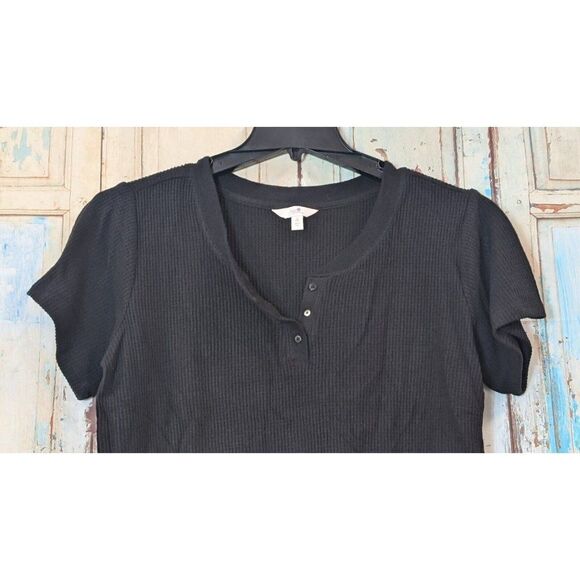 Secret Treasures Women S 4-6 Black Pajama Short Sleeve Top Pants Pockets Buttons - Picture 5 of 12